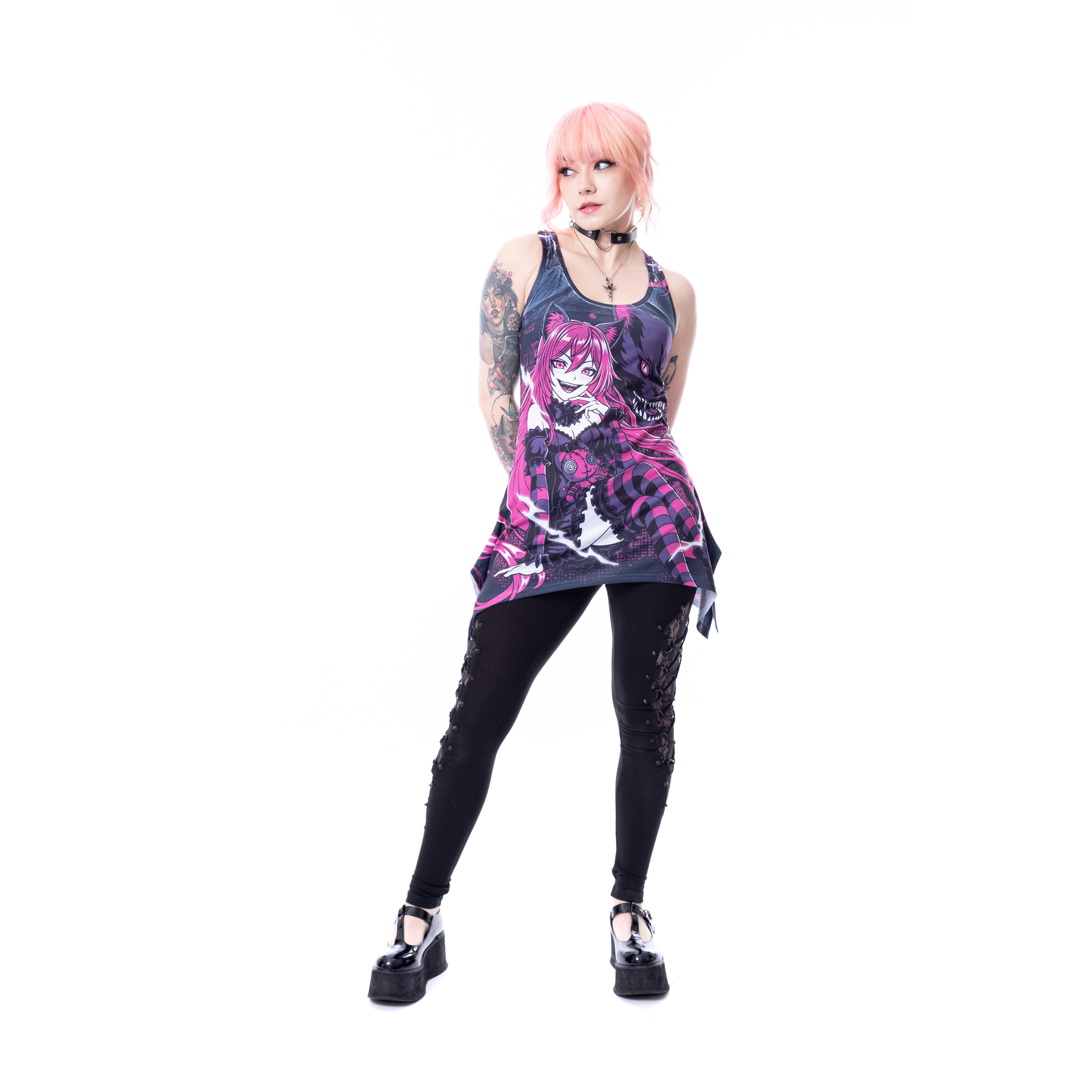 PANTHERETTE LACE PANEL VEST – BLACK