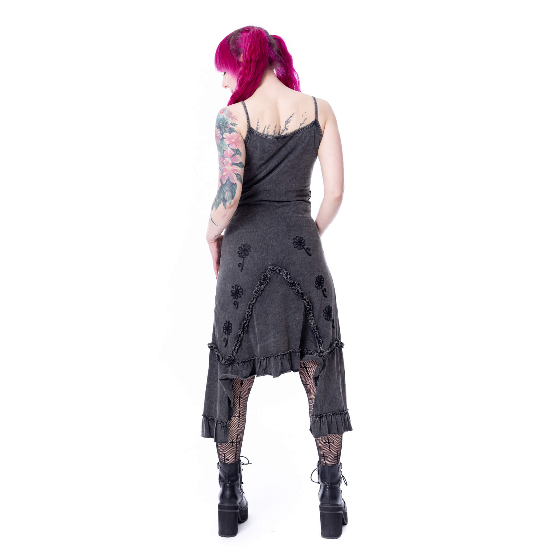 SUNDARA DRESS – BLACK STONEWASH
