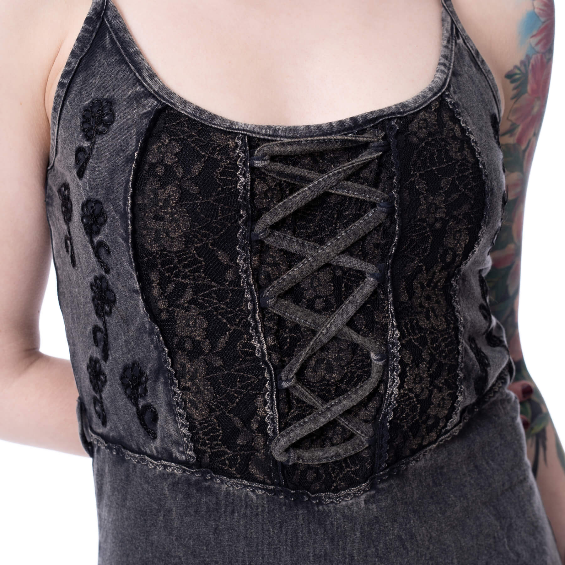 SUNDARA DRESS – BLACK STONEWASH