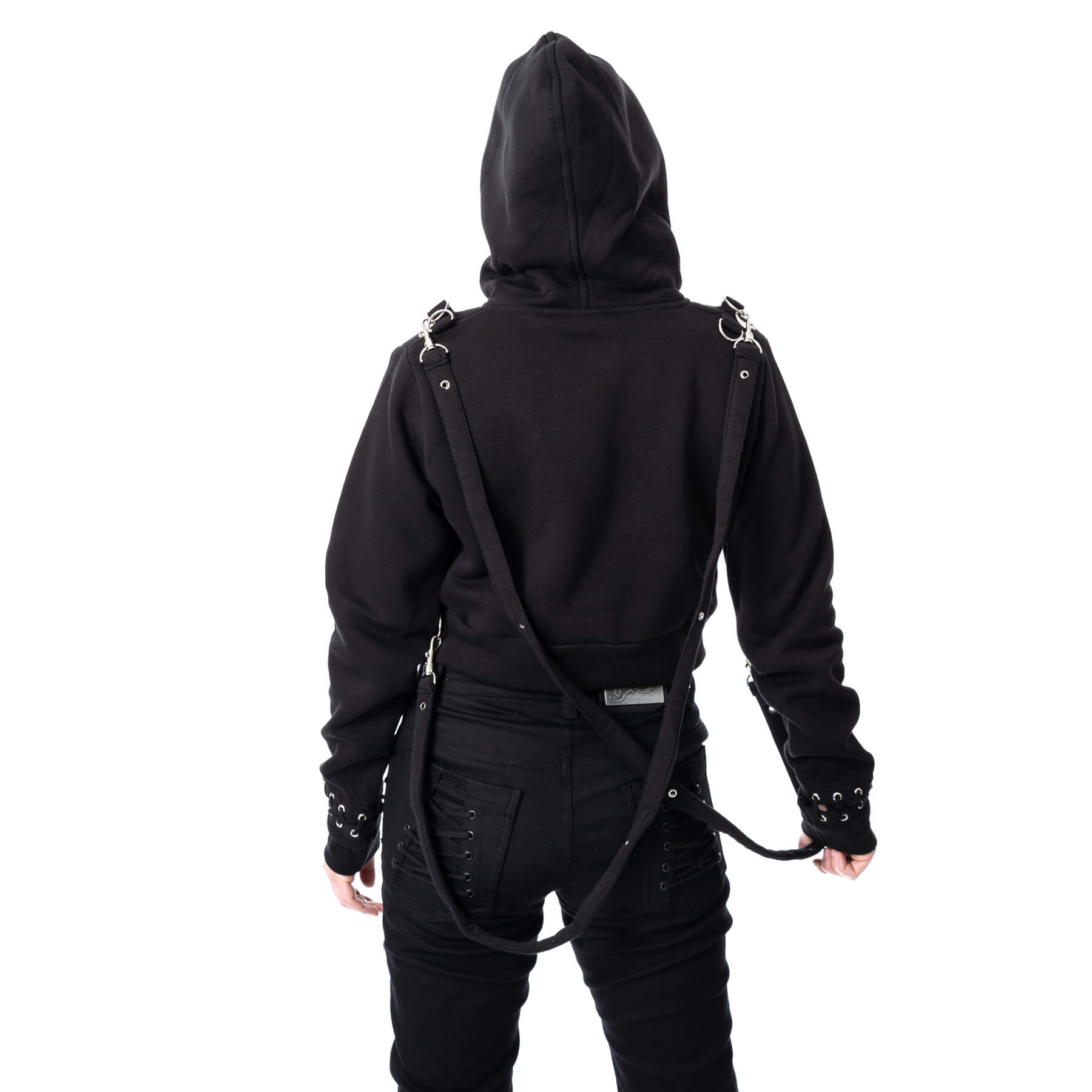 SCORN CROPPED HOOD – BLACK