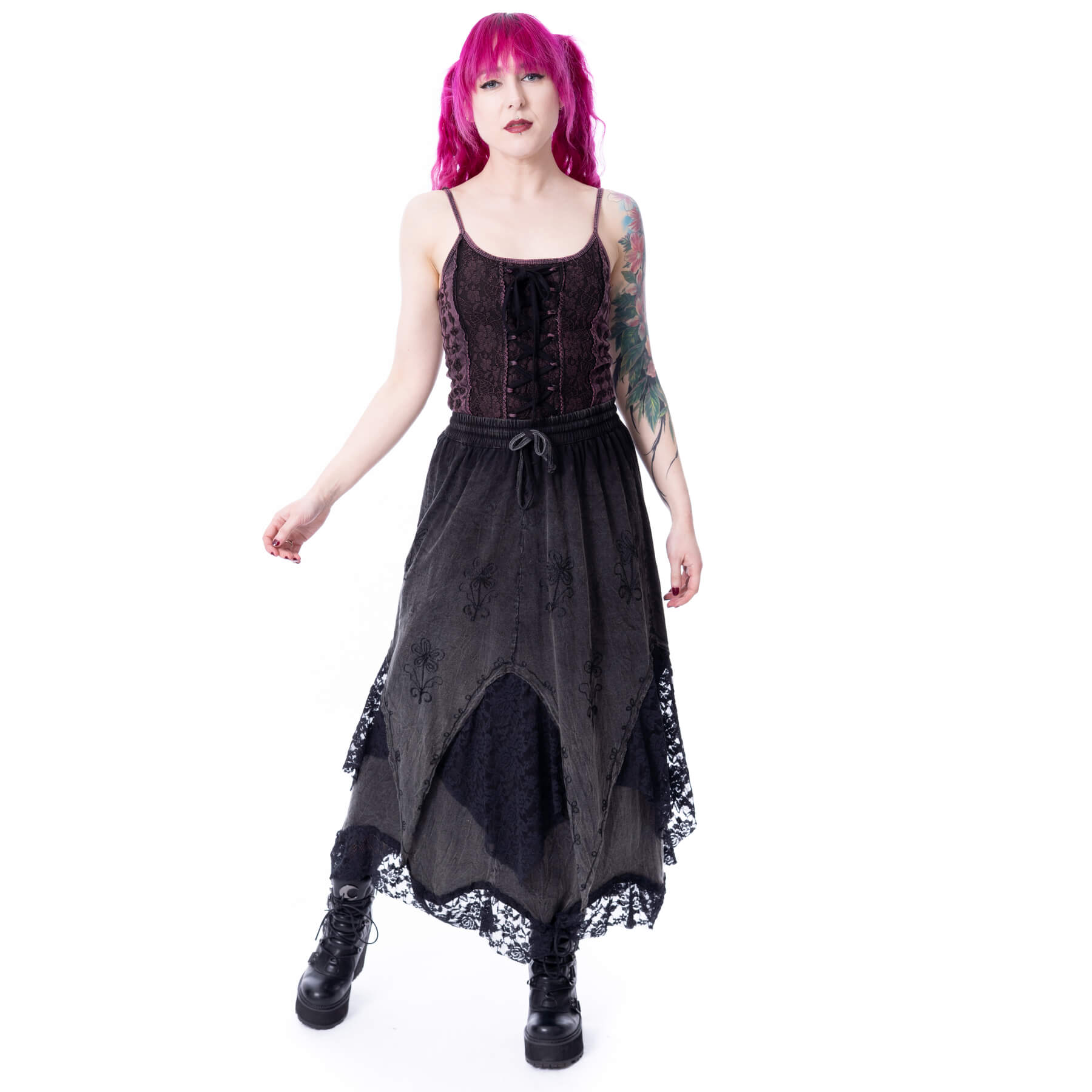 SOLEA SKIRT – BLACK STONEWASH