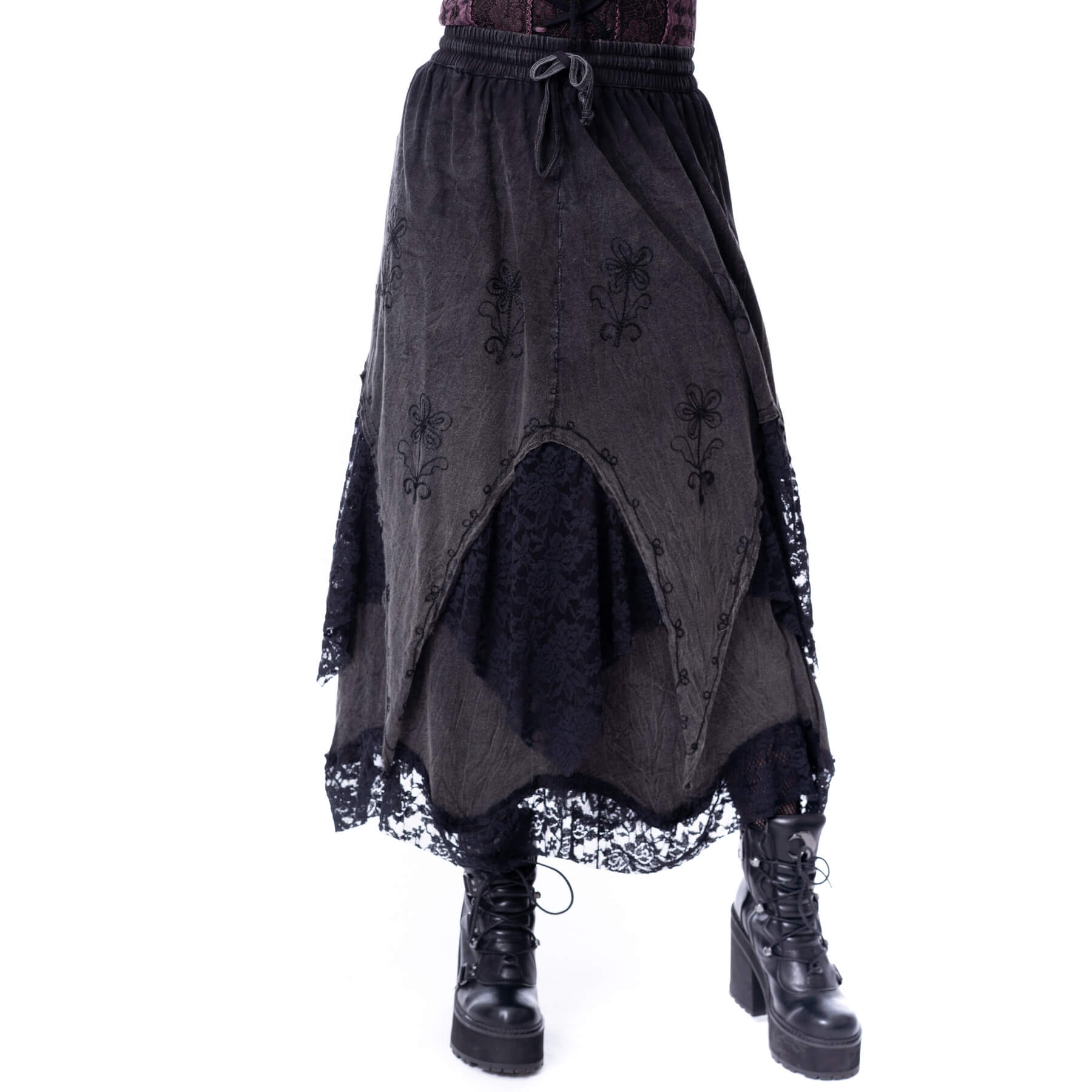 SOLEA SKIRT – BLACK STONEWASH