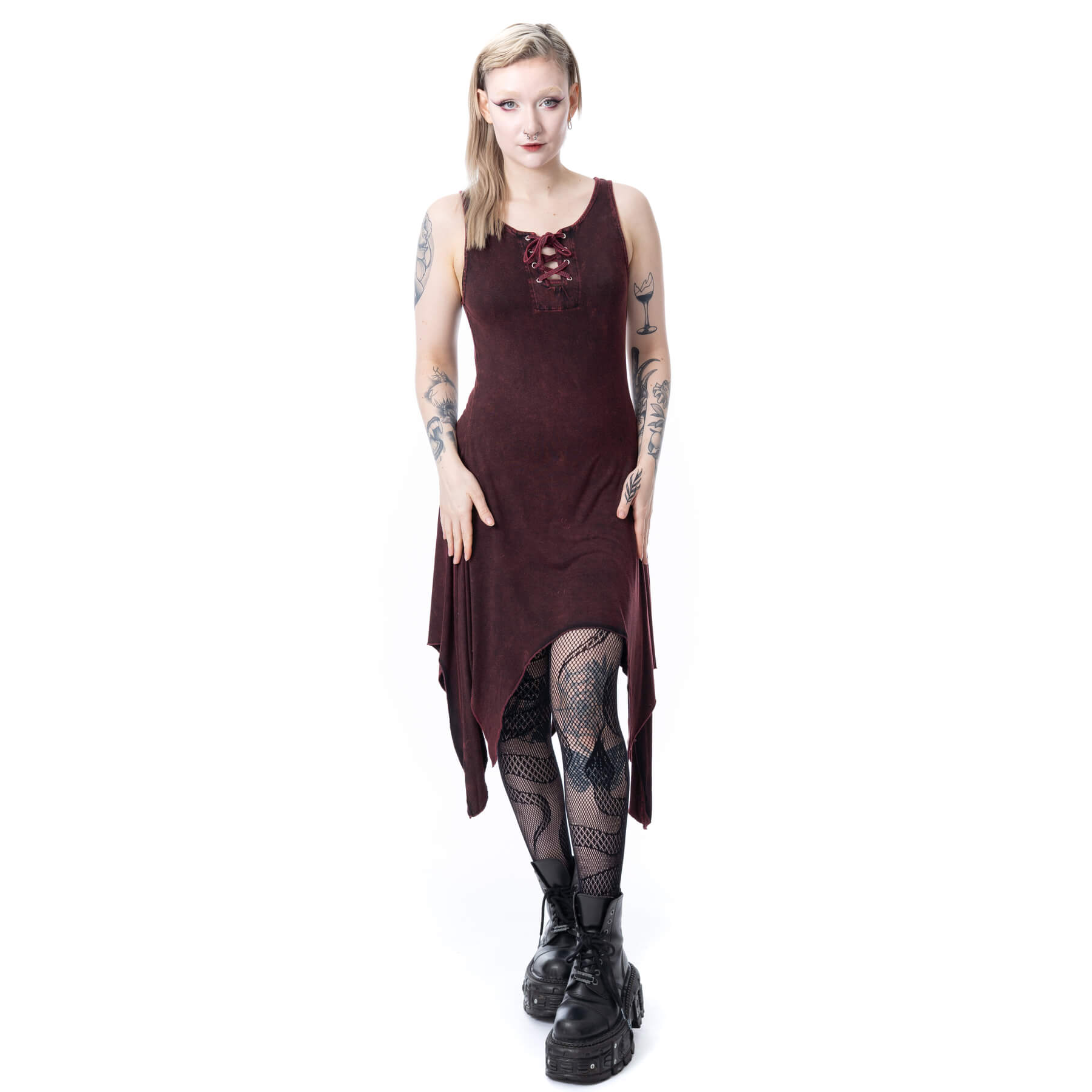 THISTLE DRESS – RED STONEWASH