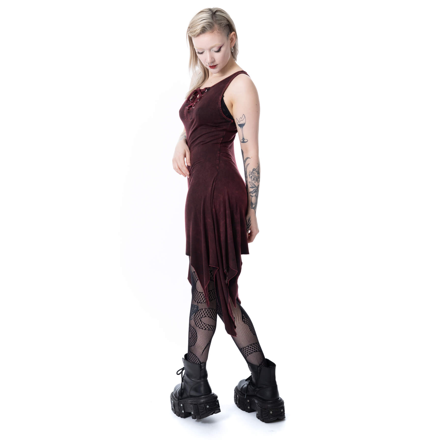 THISTLE DRESS – RED STONEWASH