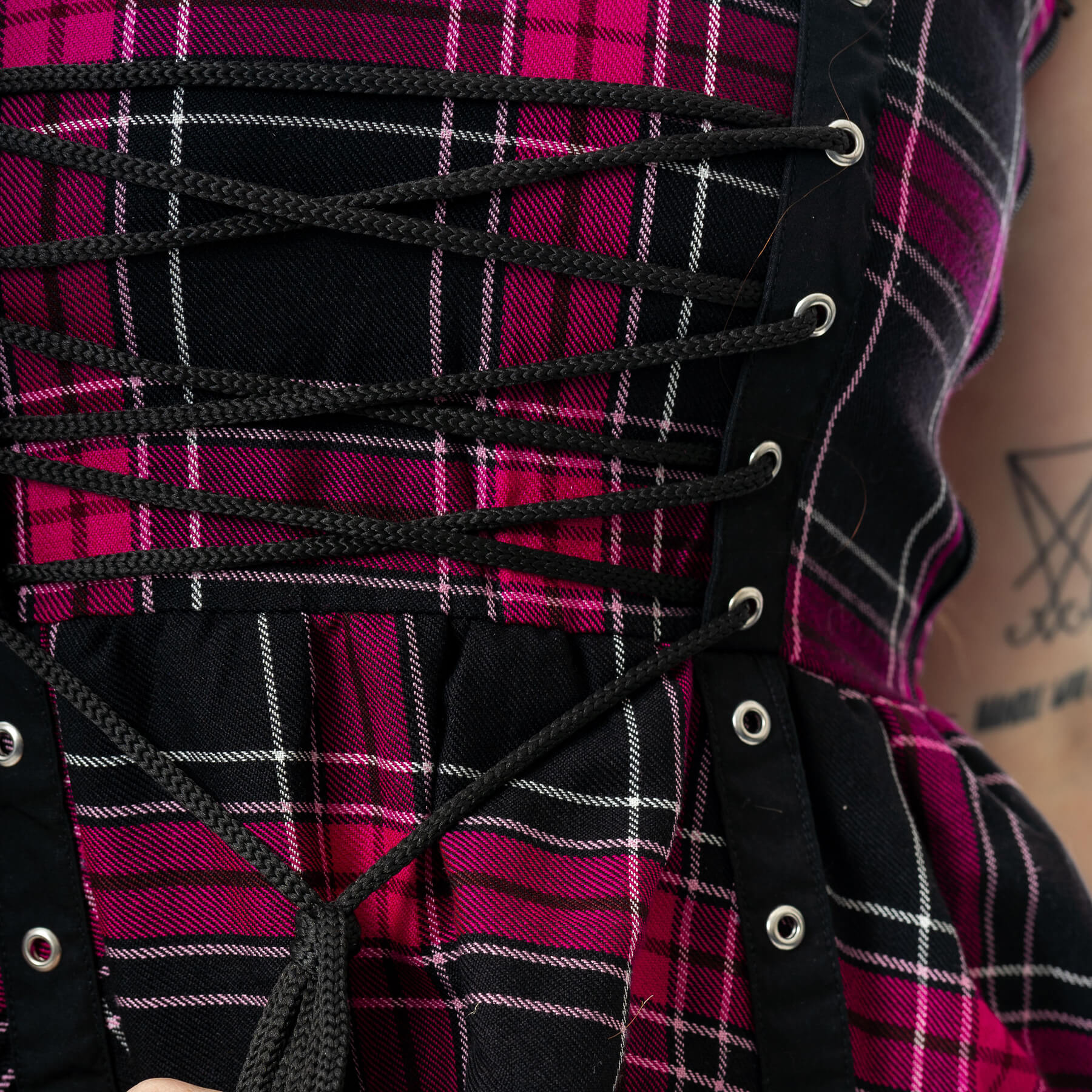 MARTA DRESS – DARK PINK CHECK