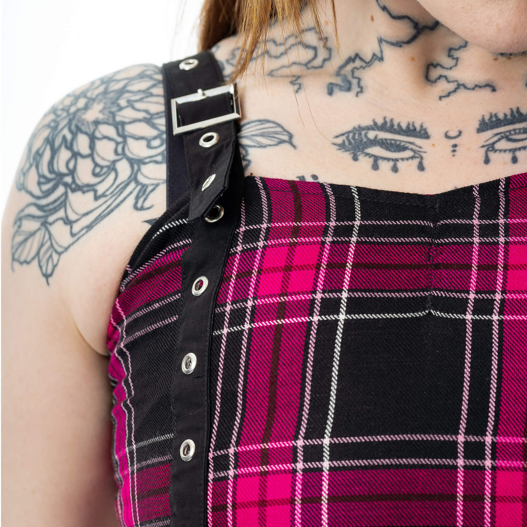 MARTA DRESS – DARK PINK CHECK