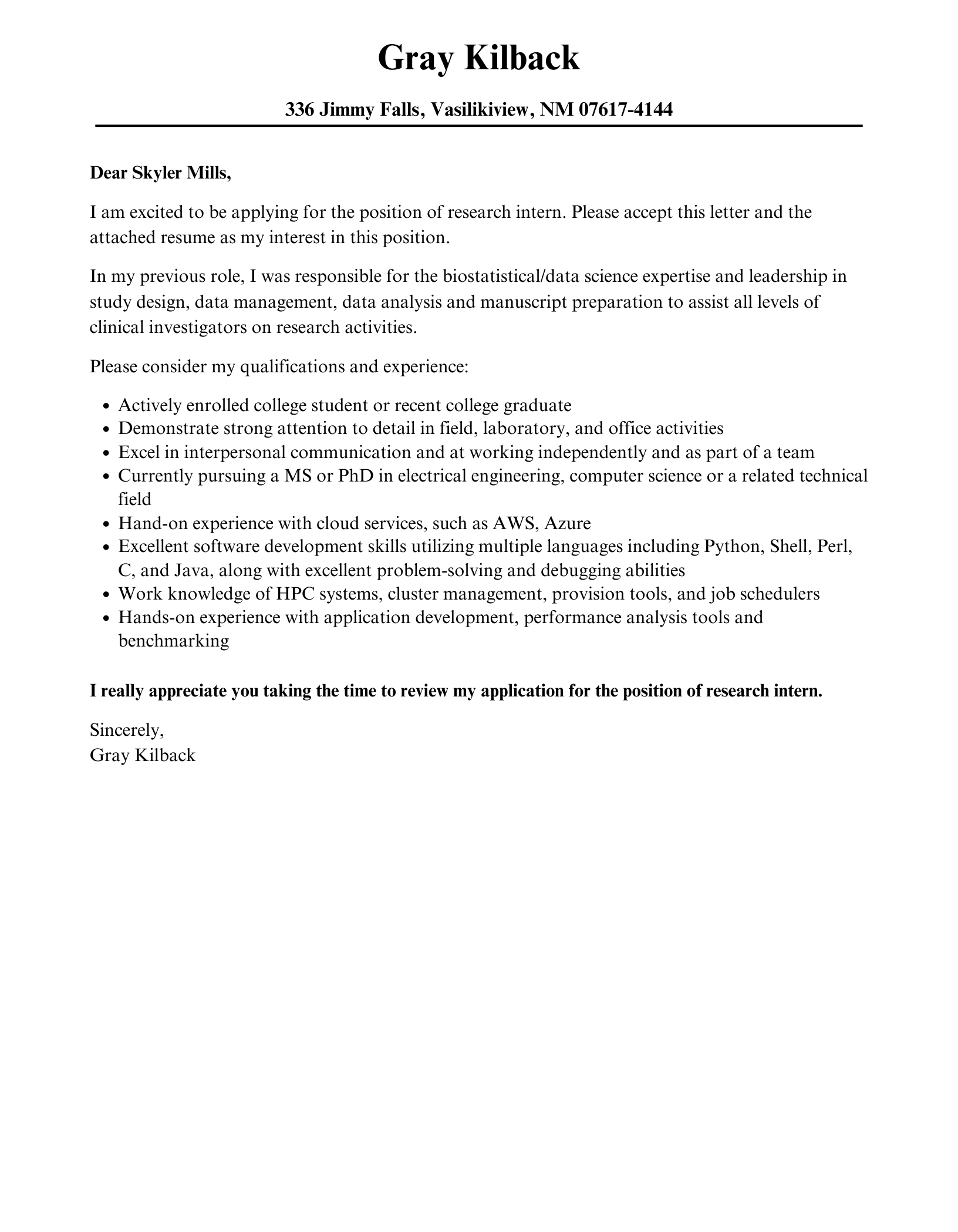 Who to Address Cover Letter to Internship Who to Address Cover Letter to Internship