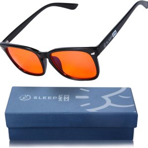 Blue Light Blocking Glasses for Women and Men – Computer, TV, Gaming – Improve Sleep by Naturally Producing Melatonin with 99.9% Nightime Orange Lens