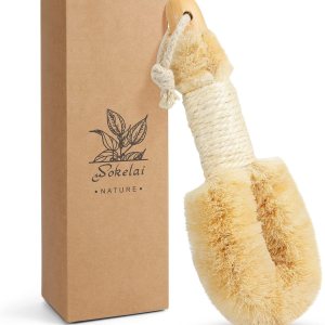 Dry Brushing Body Brush for Skin – Exfoliating Body Scrubber Brushes Natural Sisal Bristle for Lymphatic Drainage Cellulite Body Exfoliator for Bath Shower to Improve Circulation Stop Ingrown Hairs