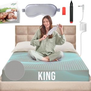 Earth Grounding Fitted Sheet King Size with 12% Silver Fiber & 4% Silk & 84% Organic Cotton – Green Grey – Soft Earth Grounding Well Bed Sheets – Grounded Conductive Bed Sheets for Better Sleep
