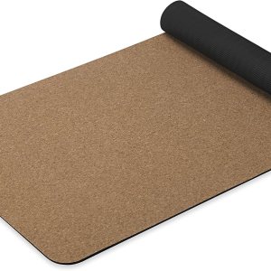 Gaiam Cork Yoga Exercise Mat | Natural Sustainable Cork Resists Sweat and Odors | Non-Slip TPE Backing Prevents Slipping| Great for Hot Yoga, Pilates, Fitness Working Out (68″ x 24″x 5mm Thick)