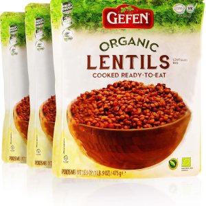 Gefen, Organic Lentils Cooked, Ready to Eat! 16.9oz (3 Pack)