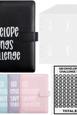 100 Envelope Challenge Binder Money Saving Binder, Easy and Fun Way to Save ,050, Cash Stuffing Binder Budget Planner Savings Challenge Book (Black) 100 Envelope Challenge Binder Money Saving Binder, Easy and Fun Way to Save ,050, Cash Stuffing Binder Budget Planner Savings Challenge Book (Black)