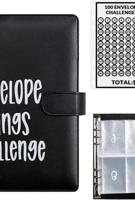 100 Envelopes Money Saving Challenge, 100 Envelope Challenge Binder, Easy and Fun Way to Save ,050, Savings Challenges Budget Book Binder with Cash Envelopes for Office,Home,School (Black) 100 Envelopes Money Saving Challenge, 100 Envelope Challenge Binder, Easy and Fun Way to Save ,050, Savings Challenges Budget Book Binder with Cash Envelopes for Office,Home,School (Black)