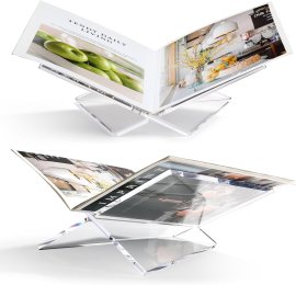 Acrylic Book Stand Large Clear Acrylic Book Holder, 12.5″ x 9.5″ x 5.7″, Open Book Holder Stand for Display and Reading Cookbooks, Art Books, Bibles, Magazines – Home and Office Acrylic Book Stand Large Clear Acrylic Book Holder, 12.5″ x 9.5″ x 5.7″, Open Book Holder Stand for Display and Reading Cookbooks, Art Books, Bibles, Magazines – Home and Office