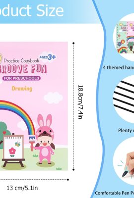 AALGO Handwriting Book Practice for Kids,Reusable Grooved Handwriting Books, Writing Practice for Kids Age 3-5 AALGO Handwriting Book Practice for Kids,Reusable Grooved Handwriting Books, Writing Practice for Kids Age 3-5