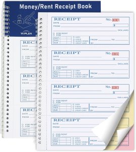 Money Rent Receipt Book,7.9×11.22 Inches 3 Part Carbonless,Receipt Book with Carbon Copies,Cash Receipt Book,100 Sets per Book Money Rent Receipt Book,7.9×11.22 Inches 3 Part Carbonless,Receipt Book with Carbon Copies,Cash Receipt Book,100 Sets per Book