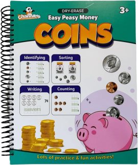 Channie’s Easy Peasy Dry Erase Money Book – Fun Toddler Activity Book – Teaches Counting Coins for Kids Ages 3-5/6-8 – Pennies, Nickels, Dimes, Quarters – Money Workbooks for Kids – 65+ Pages Channie’s Easy Peasy Dry Erase Money Book – Fun Toddler Activity Book – Teaches Counting Coins for Kids Ages 3-5/6-8 – Pennies, Nickels, Dimes, Quarters – Money Workbooks for Kids – 65+ Pages
