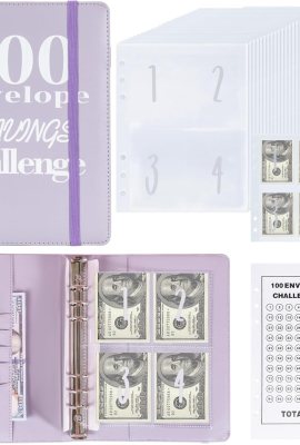 100 Envelopes Money Saving Binder A5 Savings Challenge Book (Purple) 100 Envelopes Money Saving Binder A5 Savings Challenge Book (Purple)