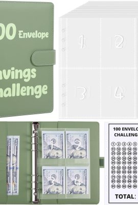 SKYDUE 100 Envelopes Money Savin Challenge Binder, A5 Money Saving Budget Binder with Cash Envelopes – Savings Challenges Book to Save ,050 SKYDUE 100 Envelopes Money Savin Challenge Binder, A5 Money Saving Budget Binder with Cash Envelopes – Savings Challenges Book to Save ,050