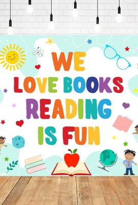 Withu Book Reading Party Backdrop for Photography We Love Books Reading is Fun Sign Background Students Kids Library Classroom Study Room World Book Day Birthday Decorations Banner 7x5ft Withu Book Reading Party Backdrop for Photography We Love Books Reading is Fun Sign Background Students Kids Library Classroom Study Room World Book Day Birthday Decorations Banner 7x5ft