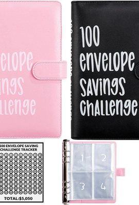 2PCS 100 Envelopes Money Saving Challenge, Envelopes Challenge Binder, Achieving Financial Goals with a Budget Binder and Cash Envelopes, Successfully Reach Your Savings Goals of ,050 (Pink+Black) 2PCS 100 Envelopes Money Saving Challenge, Envelopes Challenge Binder, Achieving Financial Goals with a Budget Binder and Cash Envelopes, Successfully Reach Your Savings Goals of ,050 (Pink+Black)
