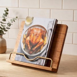 Cookbook Stand Holder for Kitchen Counter Decor – Wooden Recipe Book Holder | 11″L×9″H Cook Book Stand with Metal Page Holder for Rustic Farmhouse Kitchen Decor, Hands-Free for Convenient Cooking Cookbook Stand Holder for Kitchen Counter Decor – Wooden Recipe Book Holder | 11″L×9″H Cook Book Stand with Metal Page Holder for Rustic Farmhouse Kitchen Decor, Hands-Free for Convenient Cooking