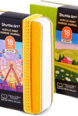 Shuttle Art Small Sketchbook for Acrylic Paint Marker – 2 Pack (36 Sheets Total) 2.36×2.36 Watercolor Journal with 140LB (300 GSM) Paper, Acrylic Paint Marker Journal for FlipFunAlong Shuttle Art Small Sketchbook for Acrylic Paint Marker – 2 Pack (36 Sheets Total) 2.36×2.36 Watercolor Journal with 140LB (300 GSM) Paper, Acrylic Paint Marker Journal for FlipFunAlong