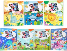 YPLUS Paint with Water Coloring Books for Toddlers 1-3, 7 Themes | Mess Free Water Color Paint Set for Kids, Magic Book with Brush, Travel Toys Art Craft Gift Ages 3-5 4-6 6-8 YPLUS Paint with Water Coloring Books for Toddlers 1-3, 7 Themes | Mess Free Water Color Paint Set for Kids, Magic Book with Brush, Travel Toys Art Craft Gift Ages 3-5 4-6 6-8