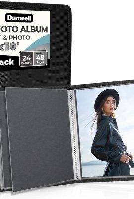 Dunwell Photo Album 8×10 (Black) with Black Mounting Paper, 8 x 10 Photo & Art Portfolio Presentation Book, 24 Clear Sleeves, Each Shows 48 Pages, Professional Photography Book for Pictures, Artwork Dunwell Photo Album 8×10 (Black) with Black Mounting Paper, 8 x 10 Photo & Art Portfolio Presentation Book, 24 Clear Sleeves, Each Shows 48 Pages, Professional Photography Book for Pictures, Artwork