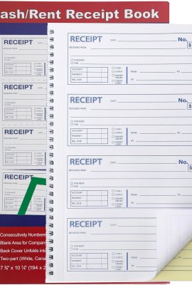 Money and Rent Receipt Book 2-Part Carbonless 7-5/8″ x 11″ Spiral Bound 200 Sets per Book 4 Receipts per Page(1pack) Money and Rent Receipt Book 2-Part Carbonless 7-5/8″ x 11″ Spiral Bound 200 Sets per Book 4 Receipts per Page(1pack)