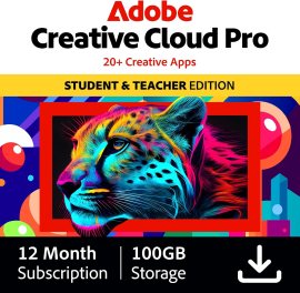 Adobe Creative Cloud Pro STE | Student & Teacher Edition | 20+ creative apps plus 100GB Storage |12-Month Subscription | PC/Mac Adobe Creative Cloud Pro STE | Student & Teacher Edition | 20+ creative apps plus 100GB Storage |12-Month Subscription | PC/Mac