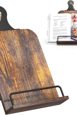 KLM Kitchen Cookbook Stand – Recipe Book Holder for Cooking, Organising and Storage – Perfect Home Shelf Decor and Wedding Retirement Gift for Woman (Brown) KLM Kitchen Cookbook Stand – Recipe Book Holder for Cooking, Organising and Storage – Perfect Home Shelf Decor and Wedding Retirement Gift for Woman (Brown)