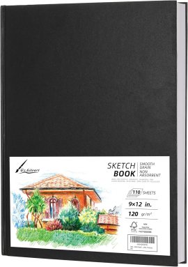 TX Liteart 9″ x 12″ Hardcover Sketchbook, Acid Free 120GSM Paper, 220 Pages TX Liteart 9″ x 12″ Hardcover Sketchbook, Acid Free 120GSM Paper, 220 Pages