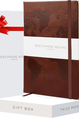 BEECHMORE BOOKS Travel Planner, Brown | Vegan Leather Hardcover with Thick 120gsm Lined Paper | Travel Checklists & 8 Trip Sections | Gift Box | for Gap Year Travelers, Honeymoon & Holidays BEECHMORE BOOKS Travel Planner, Brown | Vegan Leather Hardcover with Thick 120gsm Lined Paper | Travel Checklists & 8 Trip Sections | Gift Box | for Gap Year Travelers, Honeymoon & Holidays