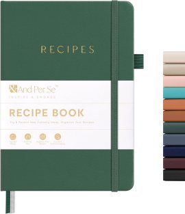 &And Per Se Recipe Book to Write in Your Own Recipes, Blank Recipe Book with Water-Resistant Hardcover, Empty CookBook to Organize Your Recipes – 5.7 X 8 Inches (Green) &And Per Se Recipe Book to Write in Your Own Recipes, Blank Recipe Book with Water-Resistant Hardcover, Empty CookBook to Organize Your Recipes – 5.7 X 8 Inches (Green)