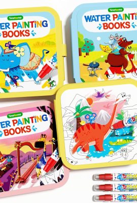 Timetome Reusable Water Painting Books for Kids – 3-Pack Magic Water Reveal Coloring Books with Water Pens (Fairy Tale, Animal & Dinosaur) No-Mess Coloring & Reusable Fun Travel Activity for Ages 3–6 Timetome Reusable Water Painting Books for Kids – 3-Pack Magic Water Reveal Coloring Books with Water Pens (Fairy Tale, Animal & Dinosaur) No-Mess Coloring & Reusable Fun Travel Activity for Ages 3–6