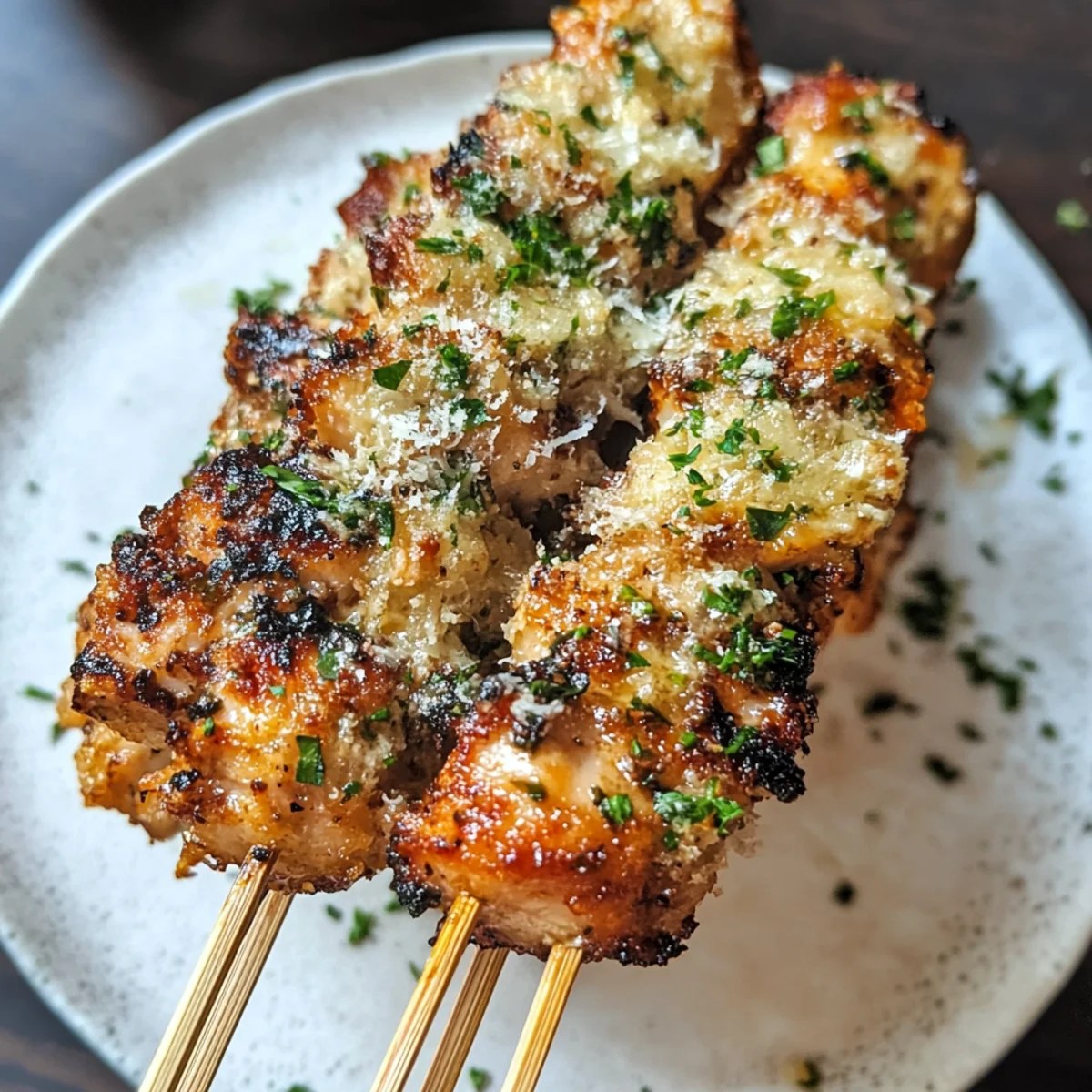 Garlic Parmesan Chicken Skewers Garlic Parmesan Chicken Skewers