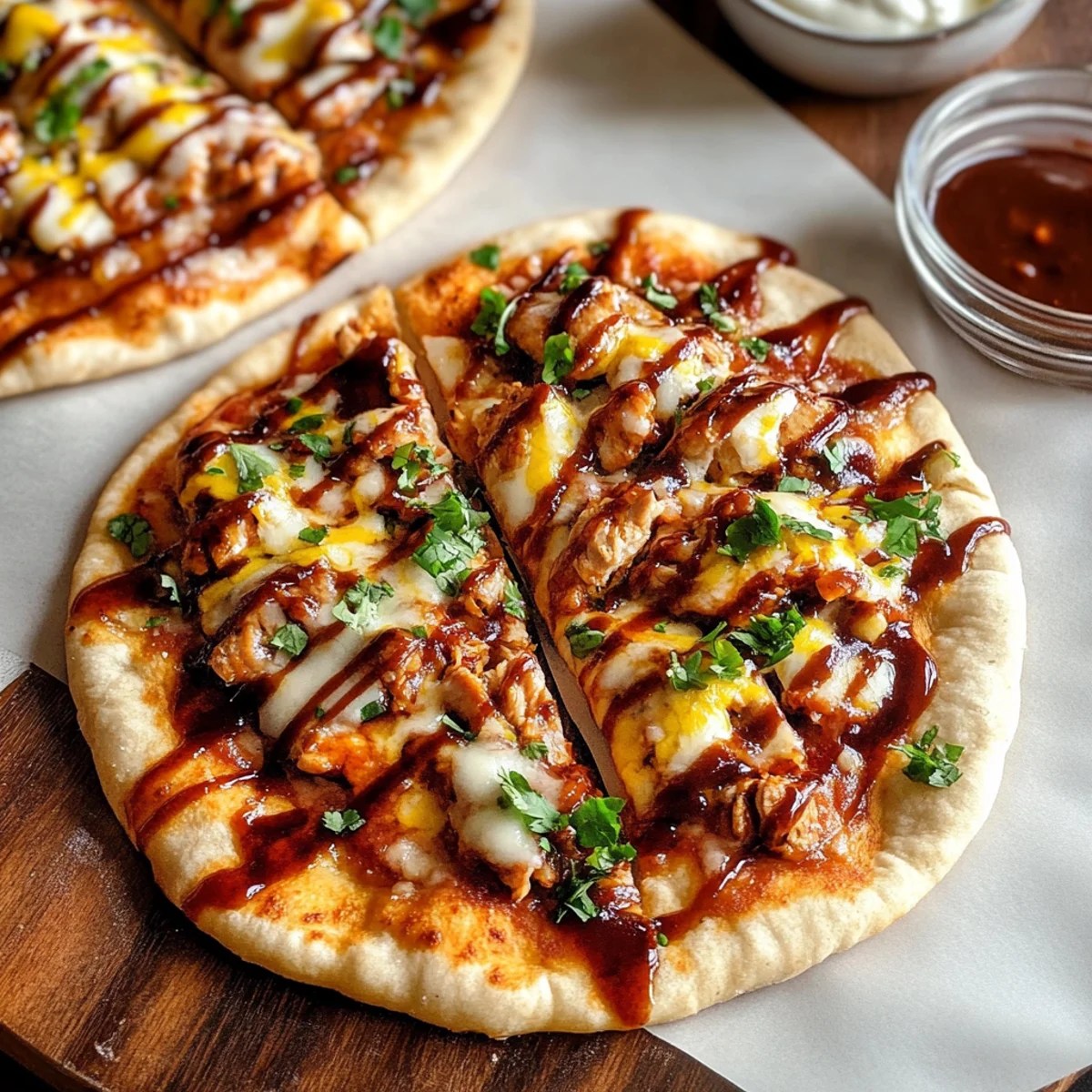BBQ Chicken Naan Pizzas BBQ Chicken Naan Pizzas
