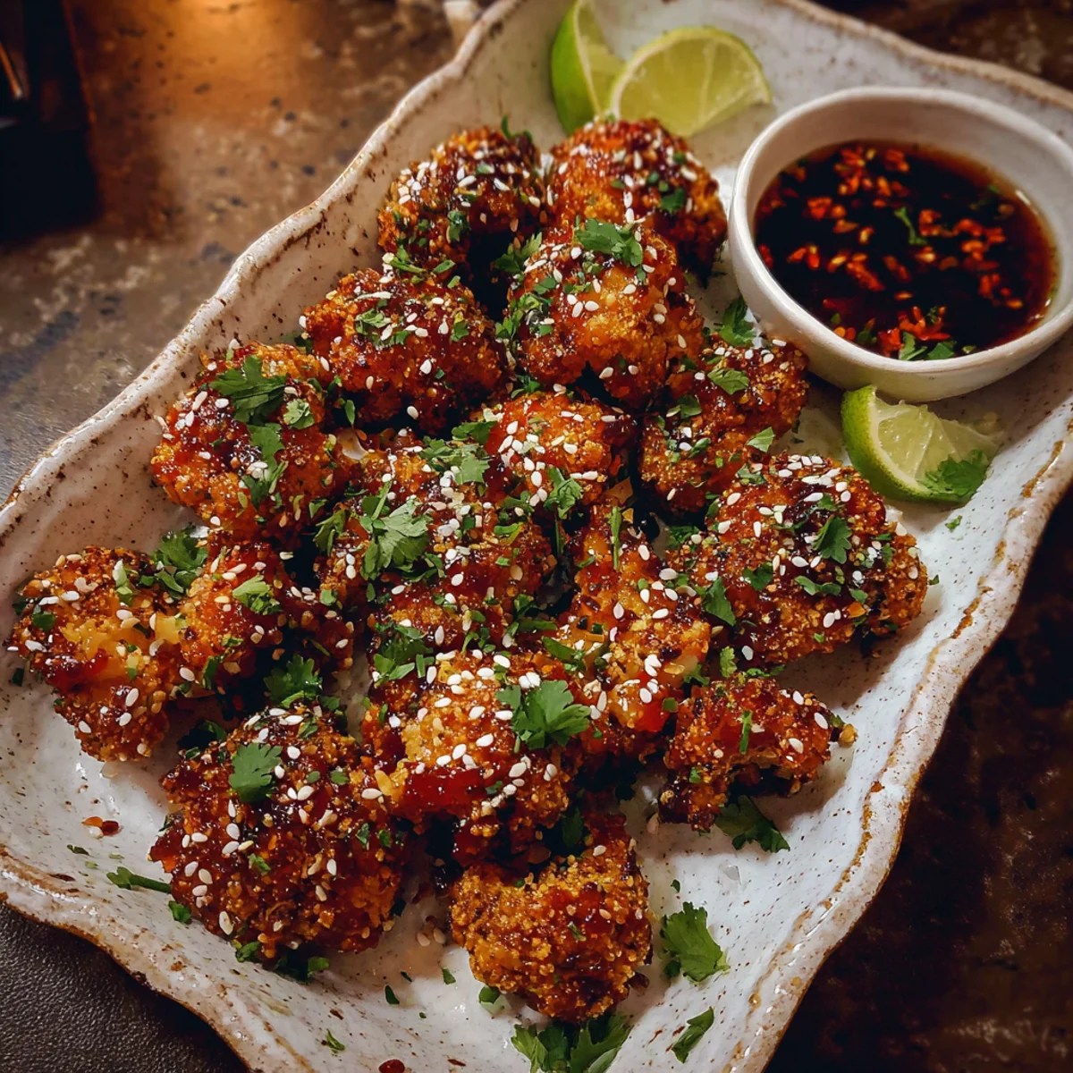 Crunchy Teriyaki Cauliflower Wings Crunchy Teriyaki Cauliflower Wings