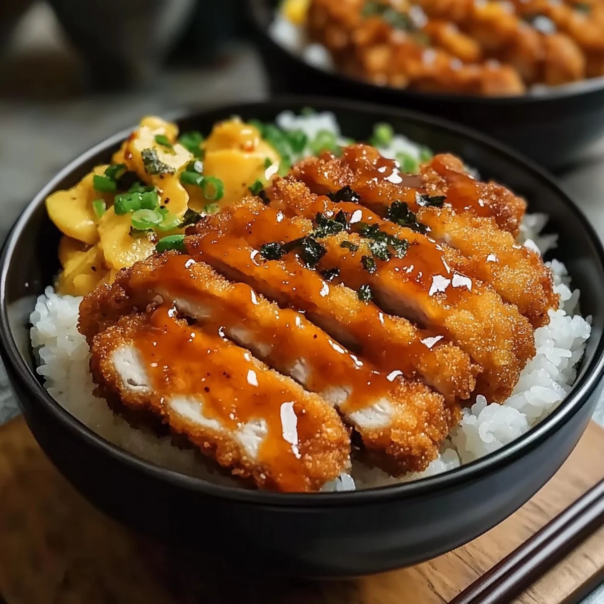 Japanese Katsu Bowls with Tonkatsu Sauce Japanese Katsu Bowls with Tonkatsu Sauce