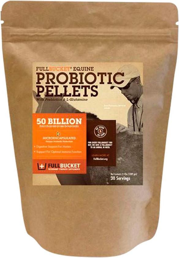 Equine Probiotic Pellets with Saccharomyces boulardii for Horses Under High Stress or for Horses with Ongoing Digestive Issues; 20x More Concentrated and 50 Billion CFUs – 30 Servings Equine Probiotic Pellets with Saccharomyces boulardii for Horses Under High Stress or for Horses with Ongoing Digestive Issues; 20x More Concentrated and 50 Billion CFUs – 30 Servings
