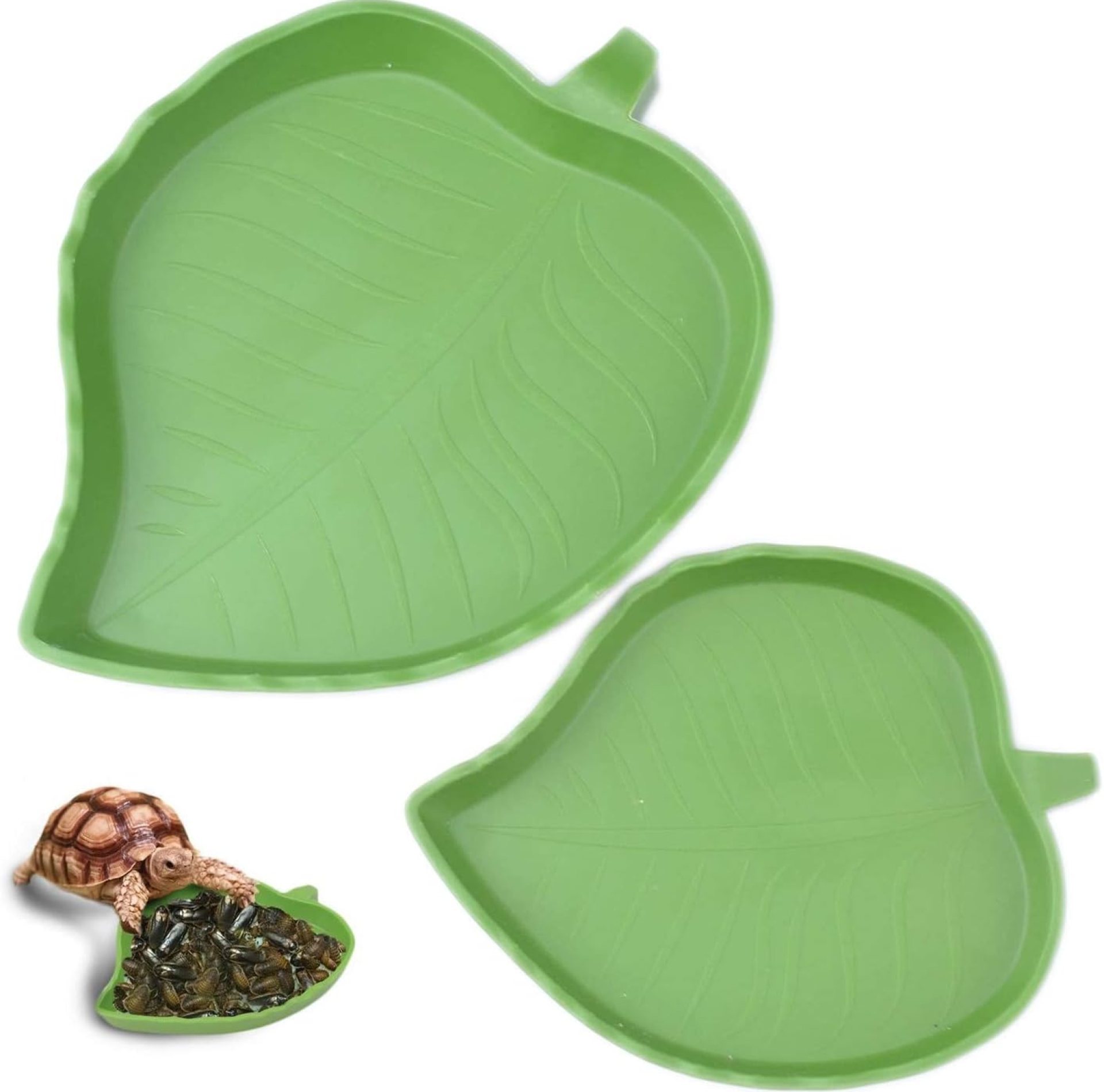 2 Pack Leaf Reptile Food and Water Bowl for Pet Aquarium Ornament Terrarium Dish Plate Lizards Tortoises or Small Reptiles 2 Pack Leaf Reptile Food and Water Bowl for Pet Aquarium Ornament Terrarium Dish Plate Lizards Tortoises or Small Reptiles