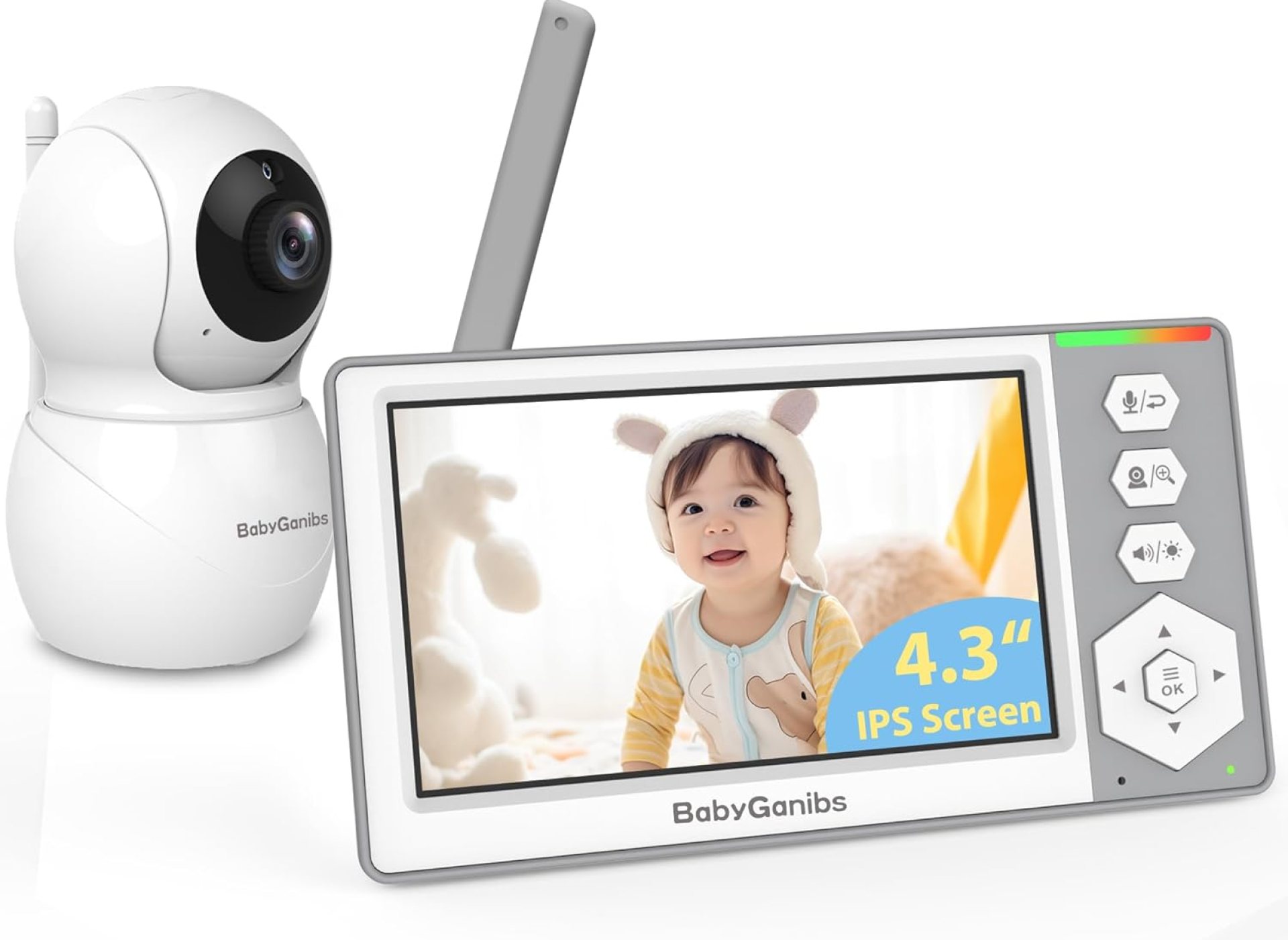 Baby Monitor with Camera and Audio, 4.3” Video Baby Monitor with 1000ft Long Range and 30-Hour Battery, Baby Monitor No WiFi, Remote Pan-Tilt-Zoom, Night Vision, ECO Mode, 2-Way Talk Baby Monitor with Camera and Audio, 4.3” Video Baby Monitor with 1000ft Long Range and 30-Hour Battery, Baby Monitor No WiFi, Remote Pan-Tilt-Zoom, Night Vision, ECO Mode, 2-Way Talk