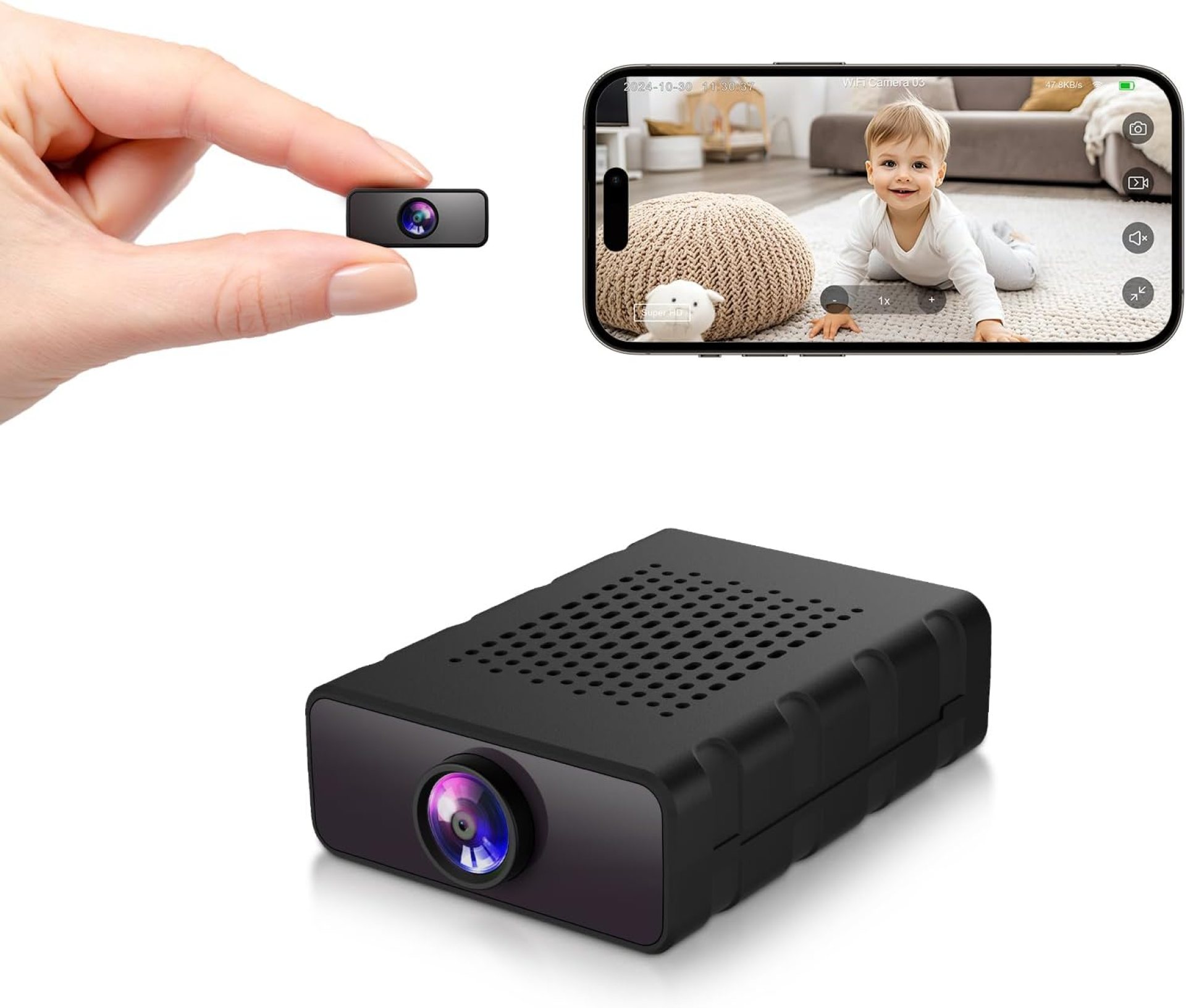 Mini Camera, 4K HD Nanny Cam for Home – Smallest WiFi Wireless Camera with Motion Detection, App Control, Cloud & SD Storage, No WiFi Needed for Pet/Baby/Nanny Surveillance Mini Camera, 4K HD Nanny Cam for Home – Smallest WiFi Wireless Camera with Motion Detection, App Control, Cloud & SD Storage, No WiFi Needed for Pet/Baby/Nanny Surveillance