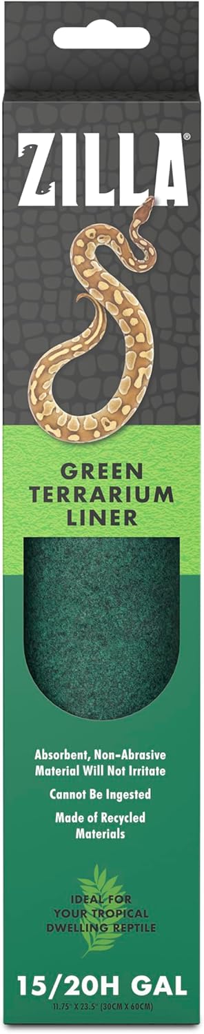 Zilla Reptile Terrarium Bedding Substrate Floor Liner, Green, 15/20G, 11.75″ x 23.5″ Zilla Reptile Terrarium Bedding Substrate Floor Liner, Green, 15/20G, 11.75″ x 23.5″