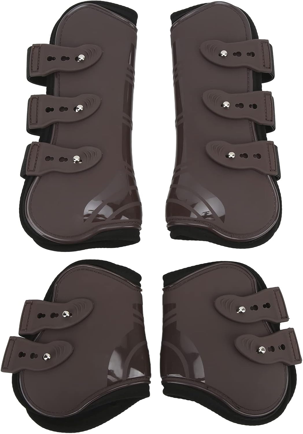 Horse Boots for Front and Hind Legs, 4Pcs PU Horses Tendon Fetlock Brace Guard Boots, Protective Horse Leg Wraps for Riding, Shock Absorbing, Jumping, Horse Gears(M) Horse Boots for Front and Hind Legs, 4Pcs PU Horses Tendon Fetlock Brace Guard Boots, Protective Horse Leg Wraps for Riding, Shock Absorbing, Jumping, Horse Gears(M)