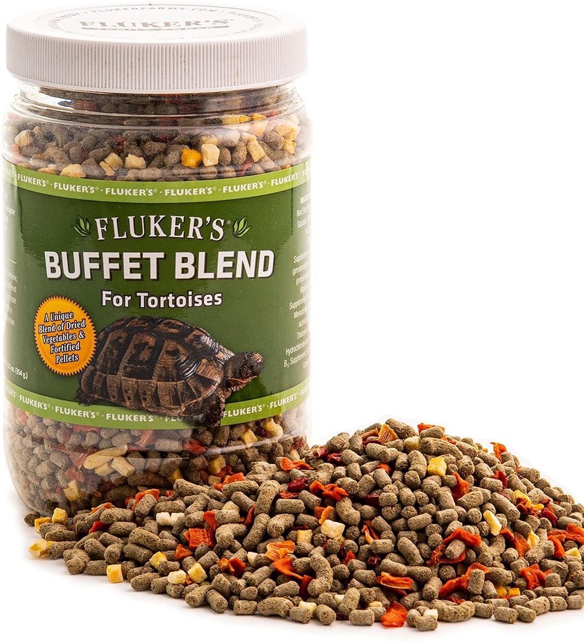 Fluker’s Buffet Blend Tortoise Diet, Veggies with Fortified Pellets, 12.5 oz Fluker’s Buffet Blend Tortoise Diet, Veggies with Fortified Pellets, 12.5 oz