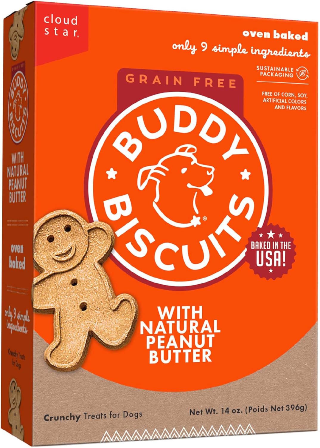 Buddy Biscuits 14 oz Box of Grain-Free Crunchy Dog Treats Made with Natural Peanut Butter Buddy Biscuits 14 oz Box of Grain-Free Crunchy Dog Treats Made with Natural Peanut Butter