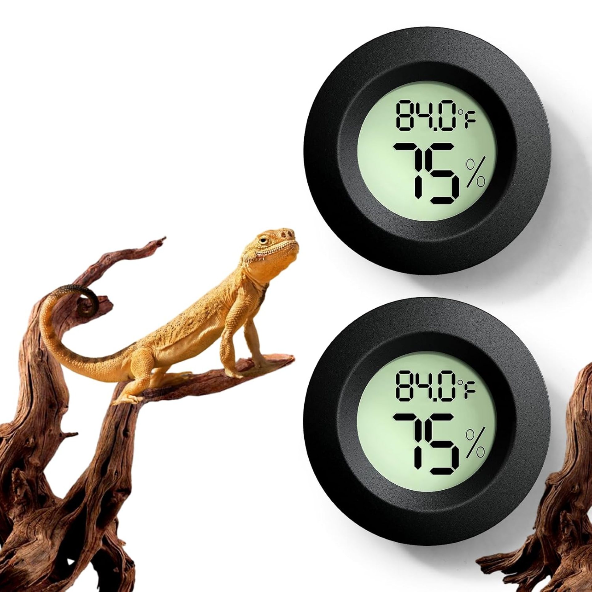 Reptile Tank Accessories, 2 PCS Reptile Thermometer and Humidity Gauge for Bearded Dragon, Jumping Spider, Leopard Gecko, Hermit Crab, Gecko, Ball Python, Lizard Reptile Tank Accessories, 2 PCS Reptile Thermometer and Humidity Gauge for Bearded Dragon, Jumping Spider, Leopard Gecko, Hermit Crab, Gecko, Ball Python, Lizard
